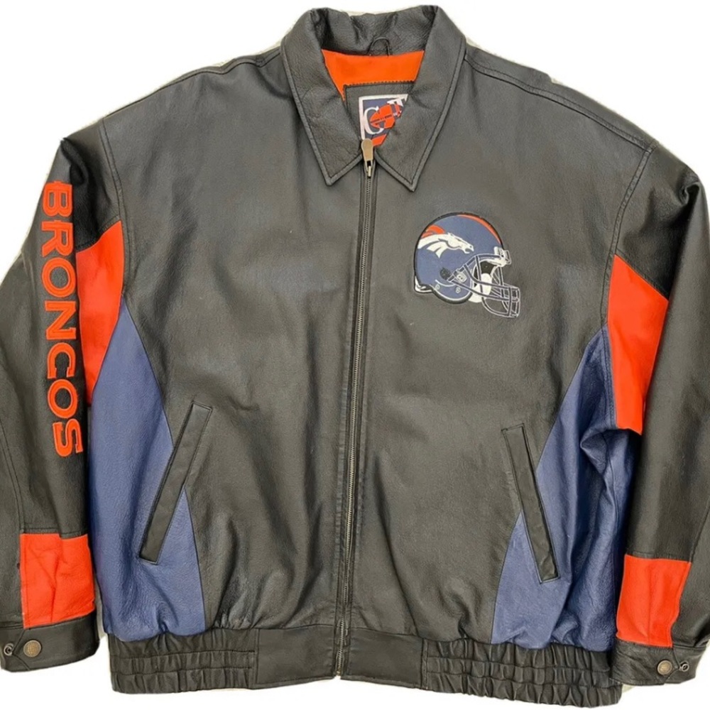 Denver Broncos Black Leather Jacket